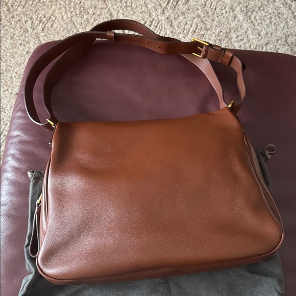 Tom Ford Rich Brown Leather Crossbody Jennifer Anniston - Picture 4 of 7